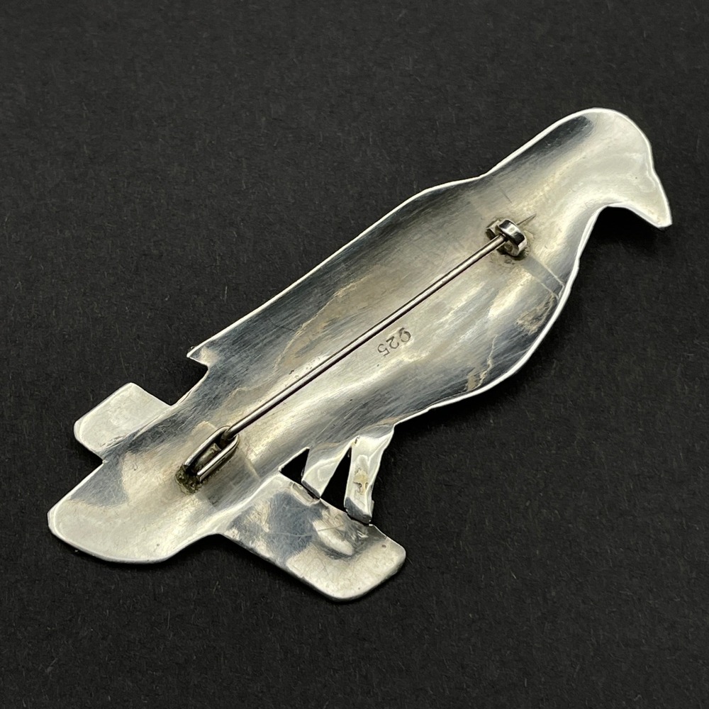 Vintage Sterling‎ Silver Overlay Eagle Brooch Bird Pin Wildlife Animal Jewelry - Picture 6 of 10